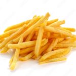 pile of french fries on a white background